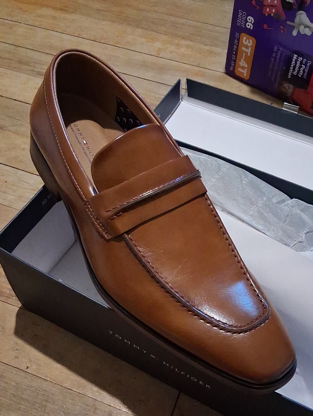 Tommy Hilfiger Brown Leather Penny Loafers
